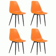 Décoshop26 - Set de 4 chaises de salle à manger dossier incurvé en PP orange DEC025650 - 3000255368358 Décoshop26 - Set de 4 chaises de salle à manger dossier incurvé en PP orange DEC025650 - 3000255368358