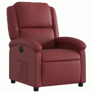 Fauteuil inclinable électrique Rouge bordeaux Similicuir Modèle Querdelora - 8721012167049
