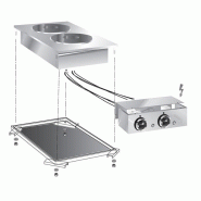 Gastro-Inox Cuisinière électrique encastrable avec 2 plaques de cuisson en inox - GAS-160506