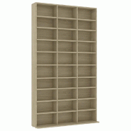 Helloshop26 - Armoire à CD bois d'ingénierie salon bureau 102 x 16 x 177 cm avec 30 compartiments ouverts style moderne en chêne 02_0047689 - vert