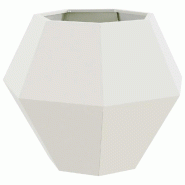 Helloshop26 - Jardinière rectangulaire extérieure 75 x 75 x 60 cm design moderne esthétique en acier blanc 02_0053106 - blanc acier 3000237762280