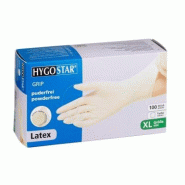 HYGOSTAR Gants d'hygiène en latex GRIP XL - XL blanc latex 2670