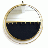 Miroir présentoir bijoux noir et base or L32.5 x P3.5 x H34.5 cm