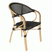 Oviala Business Chaise de terrasse empilable bistrot parisien noire - noir aluminium 112535 Oviala Business Chaise de terrasse empilable bistrot parisien noire - noir aluminium 112535
