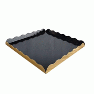 Plateau lunch 240x240mm noir/or par 100 pièces JORIDEAL - noir en carton 3519400486002