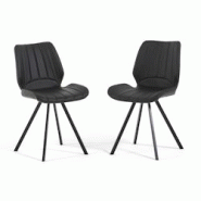 RATTATAN 2 Chaises rembourrées en similicuir avec pieds en métal, design moderne, dossier ergonomique, parfaites pour salle à manger, cuisine, rest RATTATAN 2 Chaises rembourrées en similicuir avec pieds en métal, design moderne, dossier ergonomique, parfaites pour salle à manger, cuisine, rest