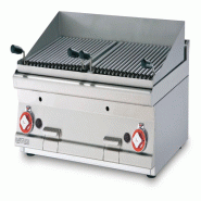 Redcook Gril à gaz pyetralavica pour comptoir 2 grilles en acier inoxydable 38x42,5 cm réglables 2 zones de cuisson taille 80x60 h28 cm Modèle CWT-