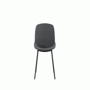 Stones Chaise de salle à manger Eva avec assise en tissu gris foncé et structure en polypropylène - Piètement en métal noir - Dimensions : 46 x 5