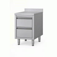 Table de travail en inox a tiroirs avec dosseret profondeur 500 x 700 mm - 3667470000830