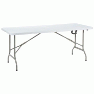 Table pliante 200 x 90 x 74 cm - Polypropylène 40mm blanc