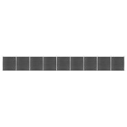Vidaxl ensemble de panneau de clôture wpc 1564x186 cm noir 3070436