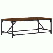 VidaXL Table basse Chêne marron 100x50x35 cm Bois d'ingénierie Modèle Atlas Master Vision - 835333