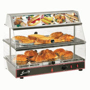Vitrine chaude traversante - 2 bacs GN 1/1 - 2 niveaux | Sofraca - N62