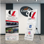 X-banner publicitaire facile à monter, pour communication en intérieur X-banner publicitaire facile à monter, pour communication en intérieur