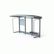 Abri bus new way / structure en aluminium / bardage en verre securit / avec banquette et banc assis-debout