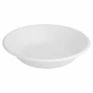Assiette creuse bagasse blanche 680ml Ø19x4cm - par 1000