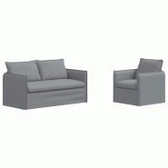 Canapé 2 pcs Gris clair 196 x 82 x 85 cm tissu Modèle Apex Nova Élite - Matériau naturel 8721364374546