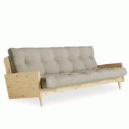 CANAPÉ 3 PLACES CONVERTIBLE INDIE STYLE SCANDINAVE FUTON LIN COUCHAGE 130*190 CM.