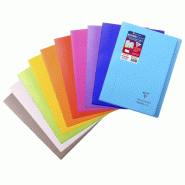 Clairefontaine Lot de 10 Cahier Kover Book A4, 96p./48 feuilles 90 g/m² piquées, couv. Transparentes assorties (10), ligné + marge - 3037929715019
