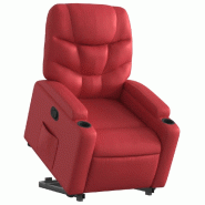 Fauteuil inclinable Rouge Similicuir Modèle Brivaria - 8721012171510