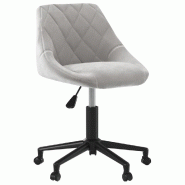 Helloshop26 - Chaise fauteuil siège pivotante de bureau informatique étude clairvelours gris 02_0024115 - gris acier 3000214691565