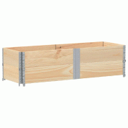 Helloshop26 - Jardinière bac lit surélevé plantes fleurs terrasse jardin 150 x 50 cm bois de pin massif marron 02_0037430 - marron métal 3000213868173