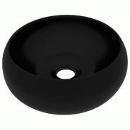 Helloshop26 - Lavabo vasque salle de bain rond de luxe diamètre 40 cm céramique noir mat 02_0002750 - 3000102531539