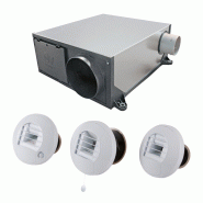 Kit Hygro B VMC simple flux hygroréglable extra-plate + 3 bouches cordon et à piles - Axelair - KHBMPST5160 Kit Hygro B VMC simple flux hygroréglable extra-plate + 3 bouches cordon et à piles - Axelair - KHBMPST5160