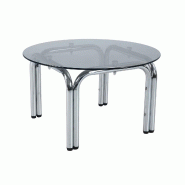 Oviala Business Table basse en verre trempé ronde diam70 cm noir, L 0 x l 0 x h 41 cm Oviala - noir verre 115766