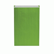 Pochettes cadeaux kraft vergé vert papaye 30+8x47cm - par 250 - Emballage rapide et facile