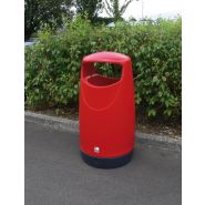 Poubelle publique en polyéthylène moulé - plastique recyclé - 90L - verrouillage clé triangulaire - nombreuses couleurs disponibles_1