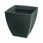 Prosperplast - Pot en plastique rotomoulé 39 L Ø40x40 cm, anthracite - Latia Square MIDL ETHICK - noir plastique ZA5699