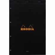 RHODIA Lot de 5 Blocs noir N°20 21x31,8cm 80 feuilles agrafées 80g perf 4 trous seyès - 3037922010098