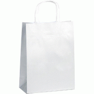 Sac kraft argent poignées torsadées 18x8x24cm - par 100