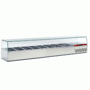 Saladette à ingrédient à poser gn 8x1/3 + gn 1x1/9 avec vitrine - PSY198G/PP9