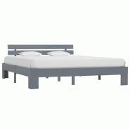 VidaXL Cadre de lit sans matelas gris 160x200 cm bois de pin massif Modèle Bellonis - 283170