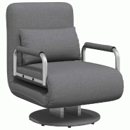 VidaXL Fauteuil pivotant et canapé-lit gris foncé tissu Modèle Lervoriax - 244667