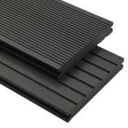 Vidaxl panneaux de terrasse solides et accessoires wpc 26m² 2,2 m noir 275674