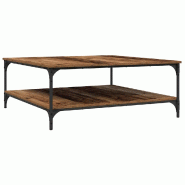 VidaXL Table basse Bois ancien 100 x 100 x 40 cm Bois d'ingénierie Modèle Ardoise - 883500