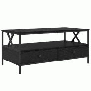 VidaXL Table basse Chêne noir 100 x 51 x 45 cm Bois d'ingénierie Modèle Polaris Minimal - 874096