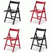 Yelloo - Chaises LIBRO KIT 4 pièces colorées (2 rouges 2 noires) pliables Pliables Gain de place Bois de hêtre massif - multicolore Bois massif 954