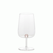 Zafferano Bilia Verre À Vin En Verre Borosilicaté Artisanal Lot De 6 Pièces Couleur Rose Avec Sphère Décorative Sur Le Fond Design Élégant Et R