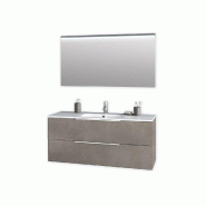 AQA Design Composition de salle de bain en mélamine LARISSA Havana pierre L.121 P.46,5 H.190 MPLA39-AVP - beige Bois manufacturé MPLA39-AVP
