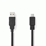 Câble Usb 2.0 A Mâle - Micro B Mâle 2,0 M Noir Usage Non Intensif Nedis - 3665476641491 Câble Usb 2.0 A Mâle - Micro B Mâle 2,0 M Noir Usage Non Intensif Nedis - 3665476641491
