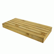 Caillebotis pin teinté rectangle 62,5x28x6cm - par 2