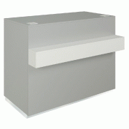 Comptoir Cage gris alu repose sac blanc 1 tiroir 2 tablettes 120x60/76x93cm