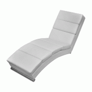 Décoshop26 - Méridienne chaise longue pour intérieur en  PVC blanc et acier DEC026114 - blanc acier 3000255629244