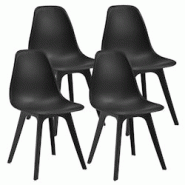 Décoshop26 - Set de 4 Chaises Design Chaise de Cuisine Chaise de Salle à Manger Plastique Noir 03_0003708 - noir 3000442199789 Décoshop26 - Set de 4 Chaises Design Chaise de Cuisine Chaise de Salle à Manger Plastique Noir 03_0003708 - noir 3000442199789