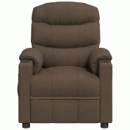 Fauteuil inclinable électrique Marron Tissu Modèle Elviane - 8720845522643
