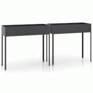 Helloshop26 - Jardinière bac lit surélevé plantes fleurs jardin terrasses lot de 2 acier galvanisé anthracite 02_0039008 - 3000217965588 Helloshop26 - Jardinière bac lit surélevé plantes fleurs jardin terrasses lot de 2 acier galvanisé anthracite 02_0039008 - 3000217965588